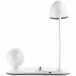 Лампа с колонкой и беспроводной зарядкой FLASHBACK, белая