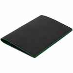 Обложка для паспорта MULTIMO, черная с зеленым