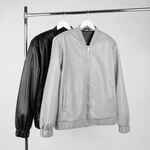 Бомбер из искусственной кожи UNIVER, серый, размер XS/S