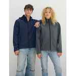 Куртка софтшелл с капюшоном мужская RACE MEN, темно-синяя, размер S