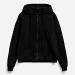 Толстовка унисекс оверсайз на молнии ZIPPY TERRY, черная, размер XS/S