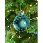 Елочный шар FINERY GLOSS, 8 см, глянцевый бирюзовый