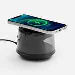 BLUETOOTH-колонка с подсветкой и беспроводной зарядкой QUANTIUM, черная