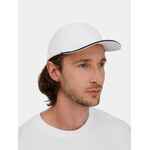 Бейсболка CLASSIC 2.0, белая с темно-синим кантом