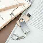 Флешка TWIST WOOD, светлое дерево, 16 Гб