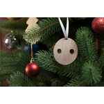 Деревянная подвеска CARVING, в форме пуговицы Санты