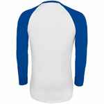 Футболка мужская с длинным рукавом FUNKY LSL белая с ярко-синим, размер XXL