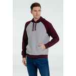 Толстовка унисекс SEATTLE серый меланж/бордовый, размер M