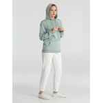 Толстовка с капюшоном унисекс HOODIE, серо-зеленая, размер XS