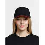 Бейсболка LONG BEACH, черная с красным