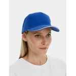 Бейсболка LONG BEACH, ярко-синяя с белым
