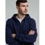 Толстовка на молнии с капюшоном унисекс KING, темно-синяя, размер XS