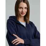 Толстовка на молнии с капюшоном унисекс KING, темно-синяя, размер XS