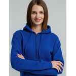 Толстовка на молнии с капюшоном унисекс KING, ярко-синяя, размер XS