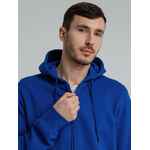 Толстовка на молнии с капюшоном унисекс KING, ярко-синяя, размер XS