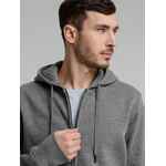 Толстовка на молнии с капюшоном унисекс KING, темно-серый меланж, размер XS