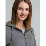 Толстовка на молнии с капюшоном унисекс KING, темно-серый меланж, размер XS