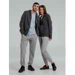 Толстовка на молнии с капюшоном унисекс KING, темно-серая, размер XS