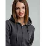 Толстовка на молнии с капюшоном унисекс KING, темно-серая, размер XS