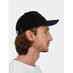 Бейсболка LONG BEACH, черная с ярко-синим