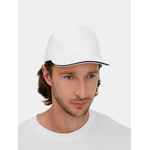 Бейсболка LONG BEACH, белая с темно-синим