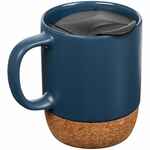 Кружка с пробковой подставкой CORKY WALK, синяя