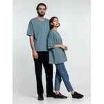 Футболка унисекс оверсайз CROSSTOWN, серо-зеленая, размер S