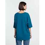 Футболка унисекс оверсайз CROSSTOWN, бирюзовая (морская волна), размер M