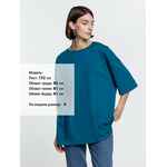 Футболка унисекс оверсайз CROSSTOWN, бирюзовая (морская волна), размер M