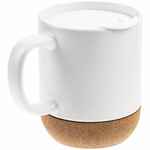 Кружка с пробковой подставкой CORKY WALK для сублимационной печати, матовая, белая