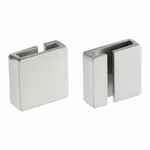 Квадратный шильдик на резинку DIRECT, матовый серебристый