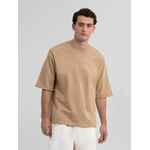 Футболка оверсайз унисекс KOSMOS 2.0, бежевая, размер XS/S