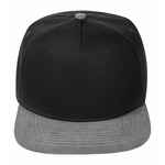 Бейсболка FORESIDE с прямым козырьком, черная с серым