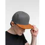 Бейсболка FORESIDE с прямым козырьком, серая с коричневым