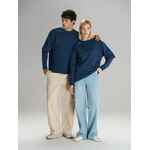 Футболка оверсайз с двойным рукавом KOSMOS, темно-синяя, размер XS/S