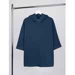 Футболка оверсайз унисекс с капюшоном NEOFIT, темно-синяя, размер XS/S