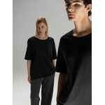 Футболка оверсайз унисекс VOZDUH, черная, размер XS/S