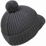 Вязаная шапка с козырьком PEAKY, серая (антрацит)