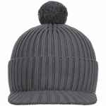 Вязаная шапка с козырьком PEAKY, серая (антрацит)
