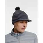 Вязаная шапка с козырьком PEAKY, серая (антрацит)