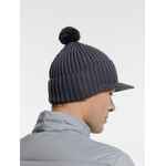 Вязаная шапка с козырьком PEAKY, серая (антрацит)