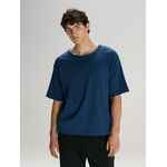 Футболка оверсайз унисекс VOZDUH, темно-синяя, размер XS/S