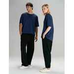 Футболка оверсайз унисекс VOZDUH, темно-синяя, размер XS/S