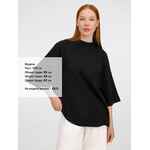 Футболка оверсайз унисекс T9, черная, размер XS/S