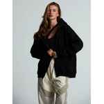 Толстовка унисекс оверсайз ZIPPY, черная, размер XS/S