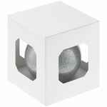 Елочный шар FINERY SHINE, 8 см, глянцевый серебристый с глиттером