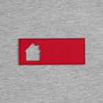 Лейбл из ПВХ с вырубкой «Дом», красный