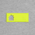 Лейбл из ПВХ с вырубкой «Дом», желтый неон