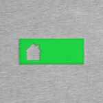 Лейбл из ПВХ с вырубкой «Дом», зеленый неон