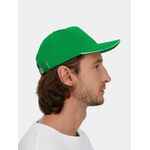 Бейсболка CLASSIC 2.0, ярко-зеленая с белым кантом